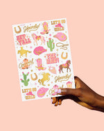 Cowgirl Foil Kids Temporary Tattoos