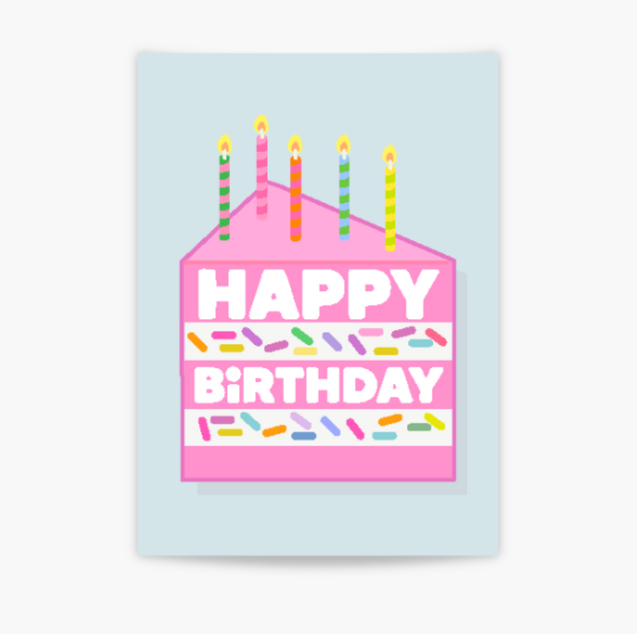 Happy Birthday Cake - Postcard