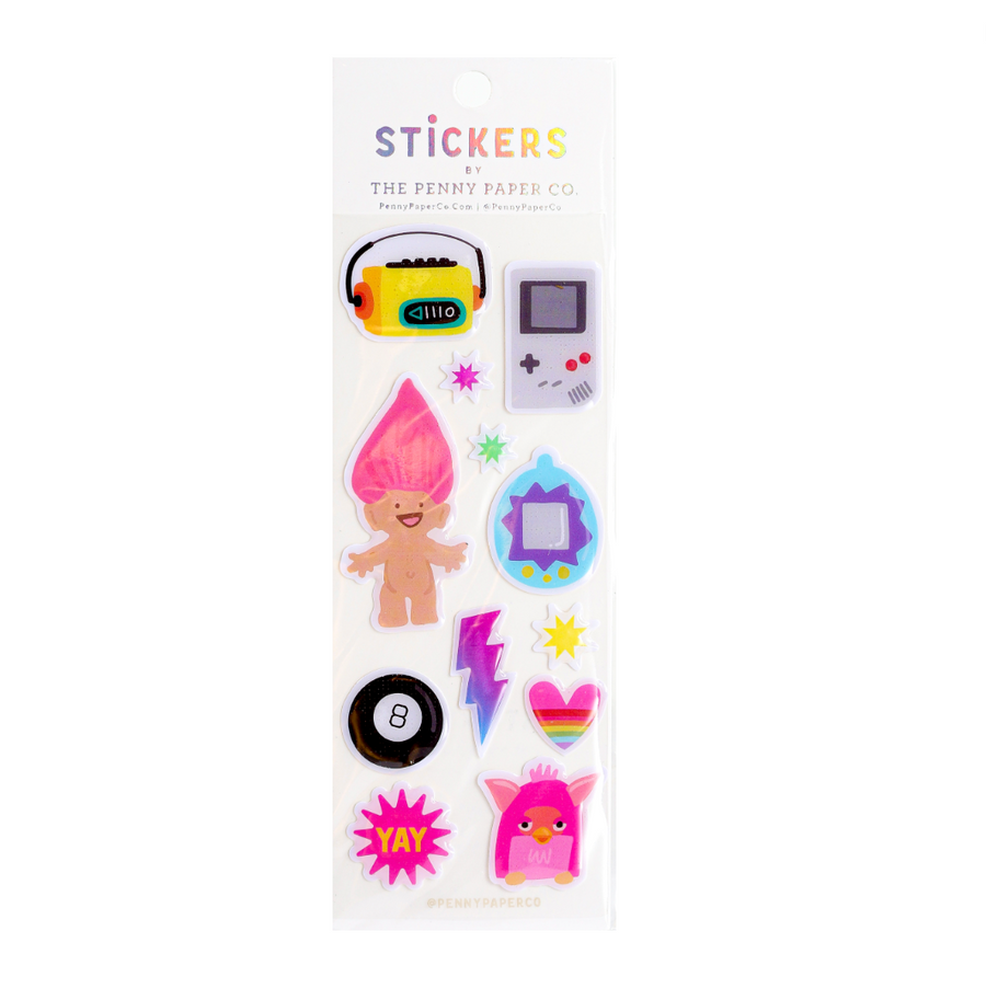 Retro 90s Kid Epoxy Stickers
